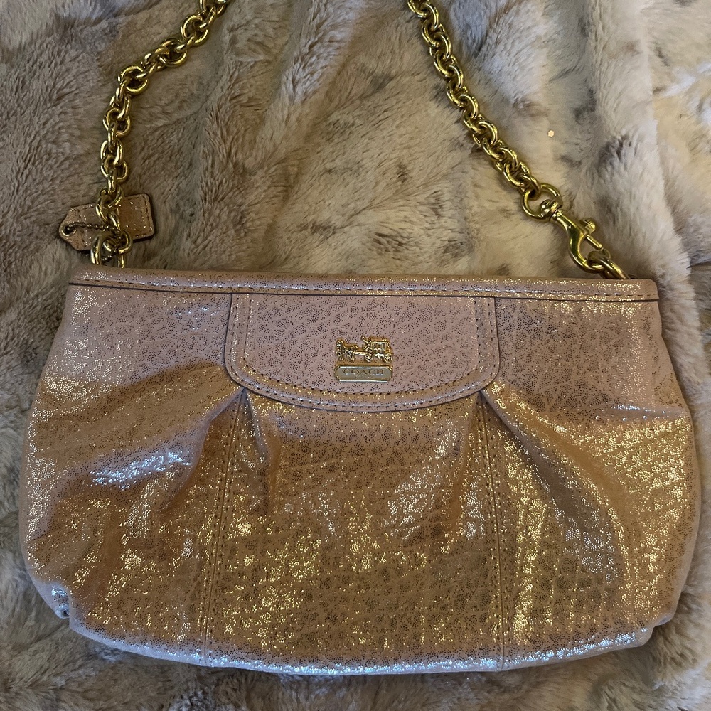 Authentic Coach gold handbag